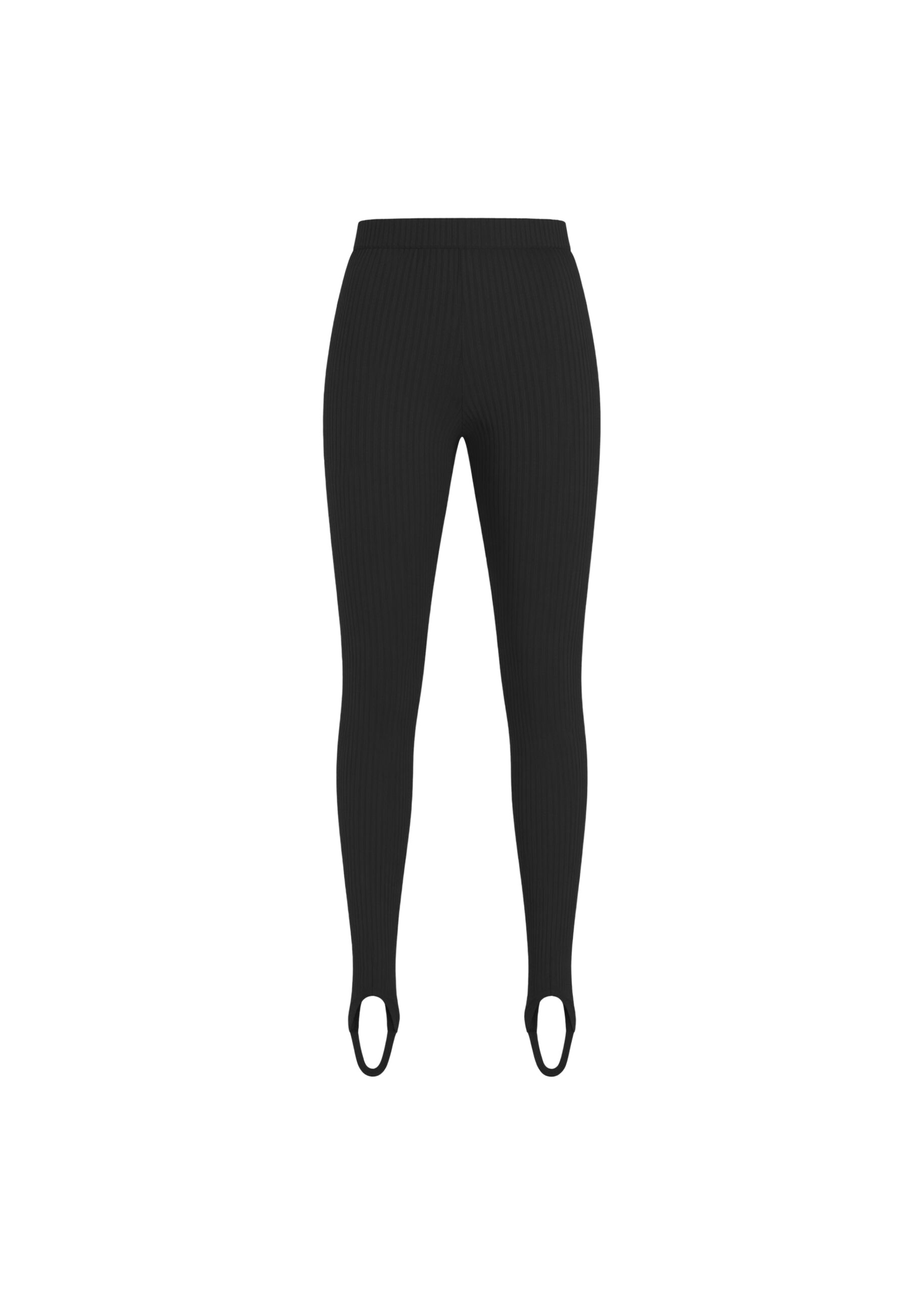 The Frankie Shop Piuma Knit Stirrup Leggings – Black