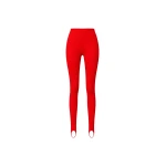 The Frankie Shop Piuma Knit Stirrup Leggings - Red - Oversized Minimalist Pants in Red - Shop at Luxury Shoes 