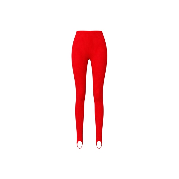The Frankie Shop Piuma Knit Stirrup Leggings - Red - Oversized Minimalist Pants in Red - Shop at Luxury Shoes 