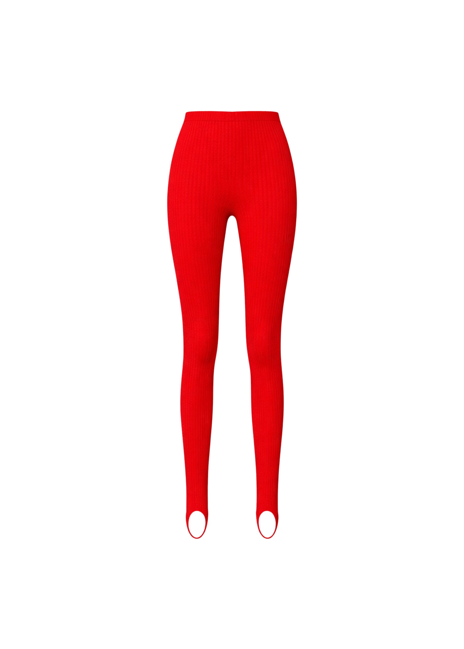 The Frankie Shop Piuma Knit Stirrup Leggings – Red