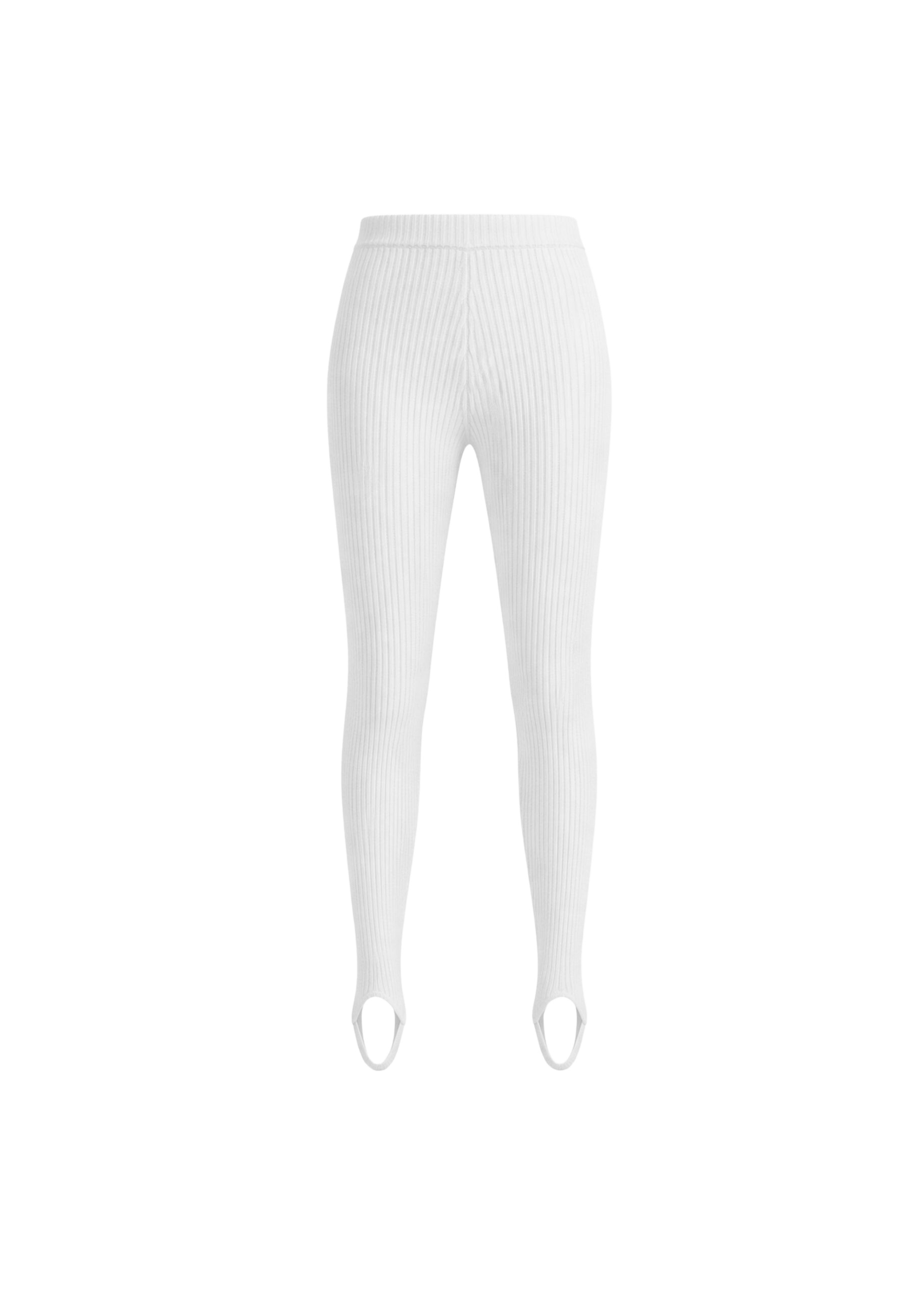 The Frankie Shop Piuma Knit Stirrup Leggings – White