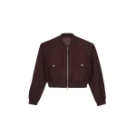The Frankie Shop Pomona Crop Bomber Jacket – Burgundy