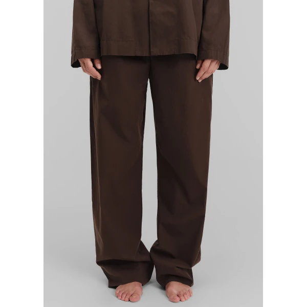 The Frankie Shop Poplin Pyjama Pants - Coffee - Oversized Minimalist Loungewear in Beige - Shop at Luxury Shoes 