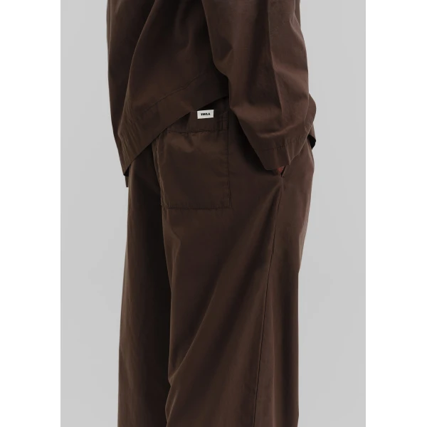 The Frankie Shop Poplin Pyjama Pants - Coffee - Oversized Minimalist Loungewear in Beige - Shop at Luxury Shoes 