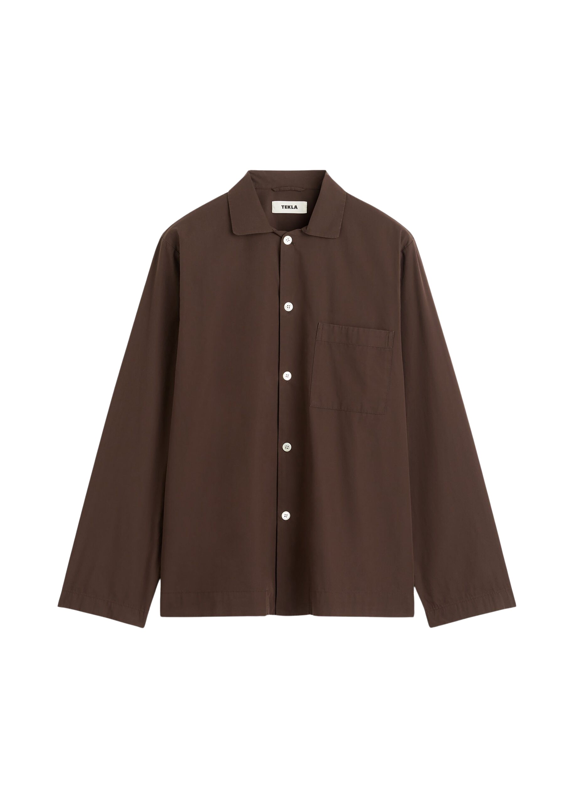 The Frankie Shop Poplin Pyjama Shirt – Coffee