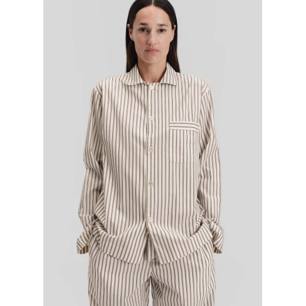 The Frankie Shop Poplin Pyjama Shirt - Hopper Stripes - Oversized Minimalist Loungewear in Multicolour - Shop at Luxury Shoes 