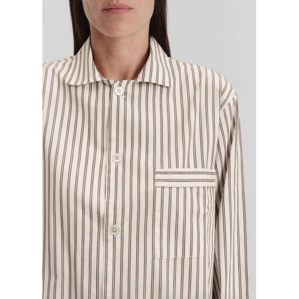 The Frankie Shop Poplin Pyjama Shirt - Hopper Stripes - Oversized Minimalist Loungewear in Multicolour - Shop at Luxury Shoes 