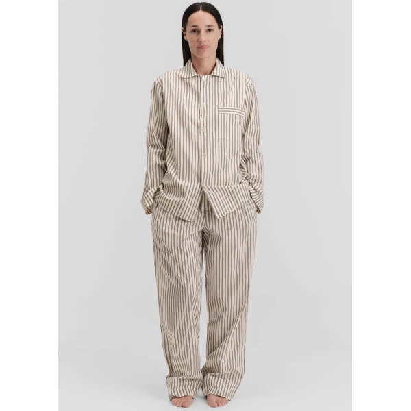 The Frankie Shop Poplin Pyjama Shirt - Hopper Stripes - Oversized Minimalist Loungewear in Multicolour - Shop at Luxury Shoes 
