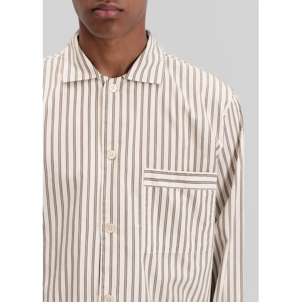 The Frankie Shop Poplin Pyjama Shirt - Hopper Stripes - Oversized Minimalist Loungewear in Multicolour - Shop at Luxury Shoes 