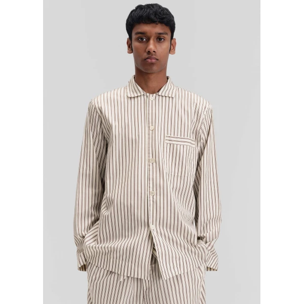 The Frankie Shop Poplin Pyjama Shirt - Hopper Stripes - Oversized Minimalist Loungewear in Multicolour - Shop at Luxury Shoes 