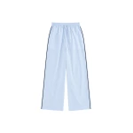 The Frankie Shop Porto Contrast Piped Pants - Blue/White Stripe - Oversized Minimalist Pants in Multicolour - Shop at Luxury Shoes 