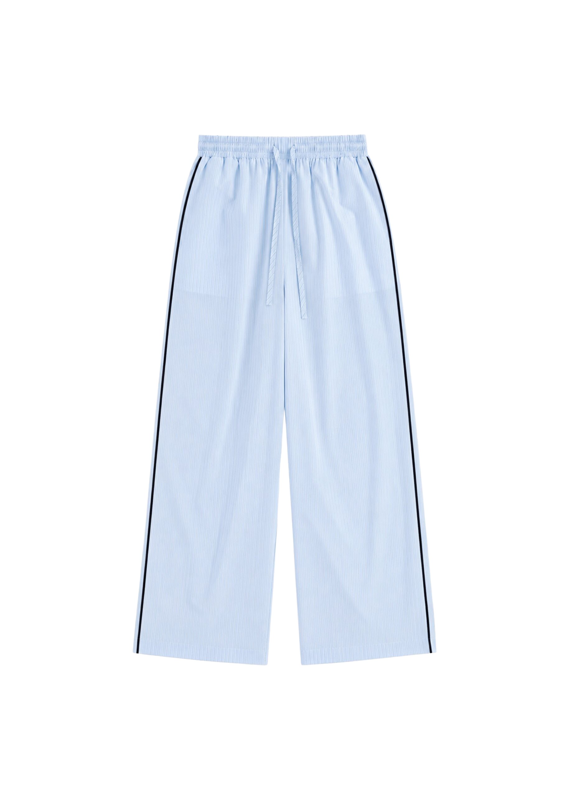 The Frankie Shop Porto Contrast Piped Pants – Blue/White Stripe