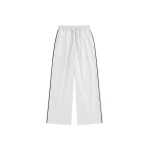 The Frankie Shop Porto Contrast Piped Pants - White/Black Stripe - Oversized Minimalist Pants in Multicolour - Shop at Luxury Shoes 