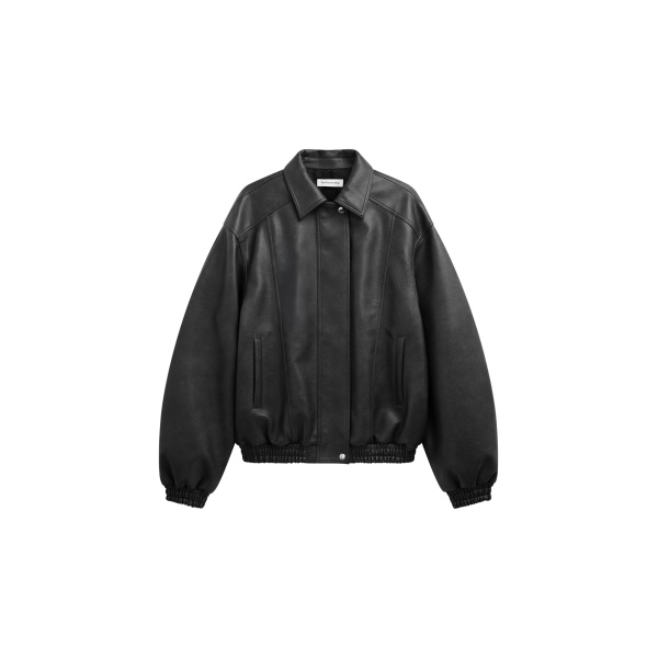 The Frankie Shop Prescott Faux Leather Jacket - Black - Oversized Minimalist Jackets in Black - Shop at Luxury Shoes 