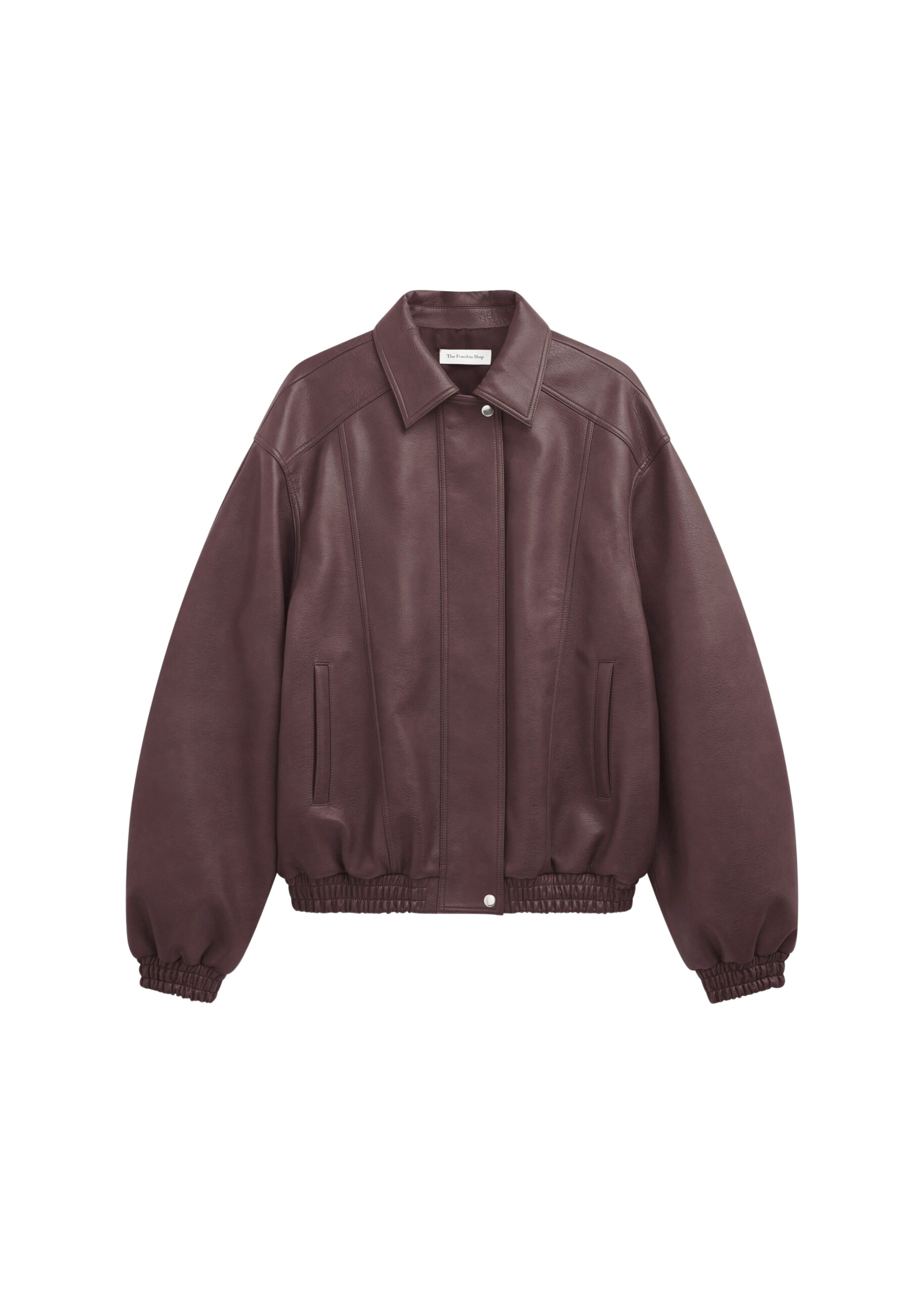 The Frankie Shop Prescott Faux Leather Jacket – Burgundy