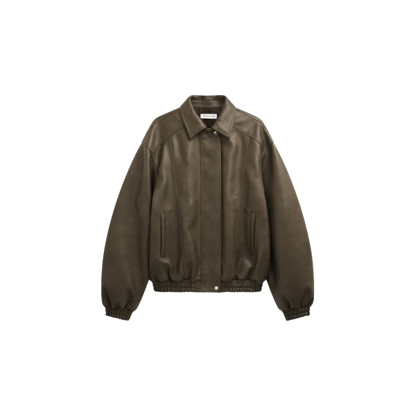 The Frankie Shop Prescott Faux Leather Jacket – Moss Green