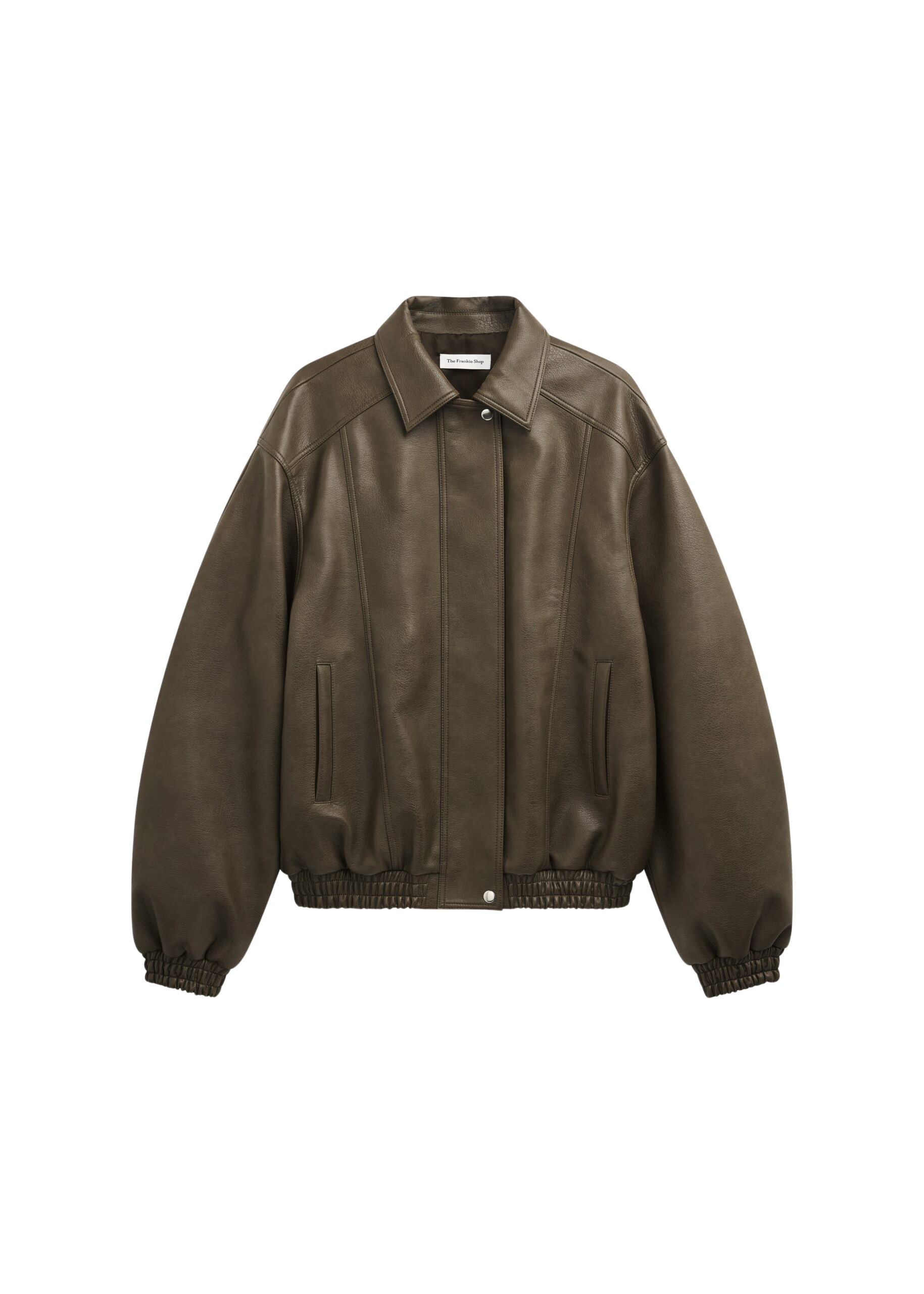 The Frankie Shop Prescott Faux Leather Jacket – Moss Green