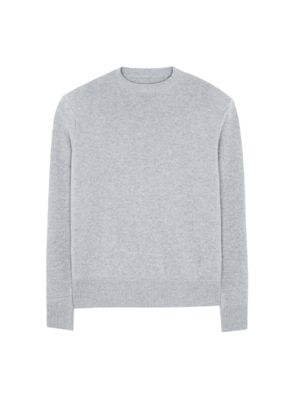 The Frankie Shop Quinton Crew Neck Sweater - Light Grey - Oversized Minimalist Knitwear in Grey - Shop at Luxury Shoes 
