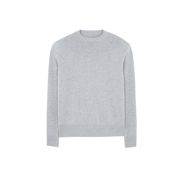 The Frankie Shop Quinton Crew Neck Sweater - Light Grey - Oversized Minimalist Knitwear in Grey - Shop at Luxury Shoes 