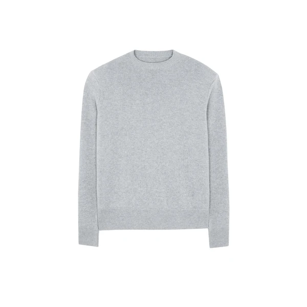 The Frankie Shop Quinton Crew Neck Sweater - Light Grey - Oversized Minimalist Knitwear in Grey - Shop at Luxury Shoes 