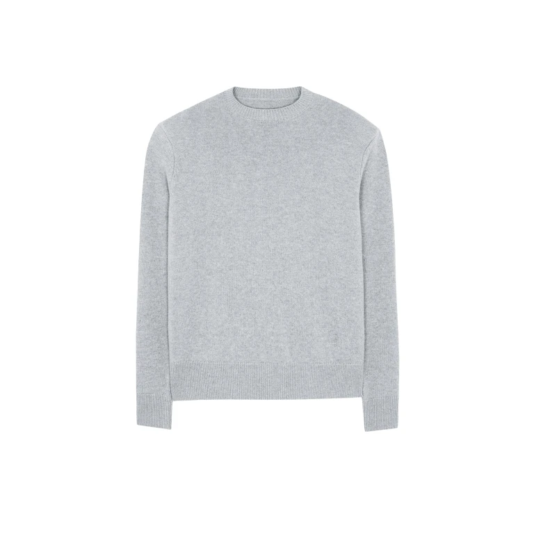 The Frankie Shop Quinton Crew Neck Sweater - Light Grey - Oversized Minimalist Knitwear in Grey - Shop at Luxury Shoes 
