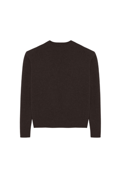 The Frankie Shop Rafaela Padded Knit Sweater - Dark Brown - Oversized Minimalist Knitwear in Beige - Shop at Luxury Shoes 