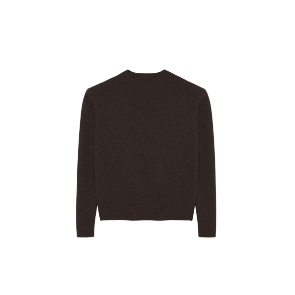 The Frankie Shop Rafaela Padded Knit Sweater - Dark Brown - Oversized Minimalist Knitwear in Beige - Shop at Luxury Shoes 