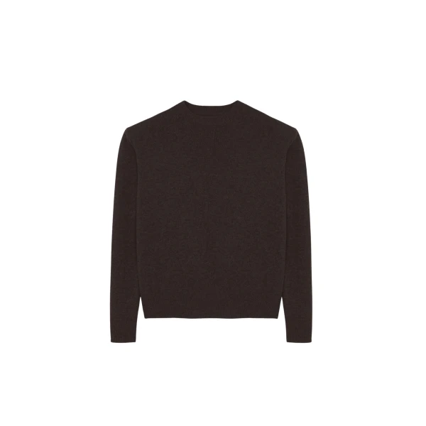 The Frankie Shop Rafaela Padded Knit Sweater - Dark Brown - Oversized Minimalist Knitwear in Beige - Shop at Luxury Shoes 