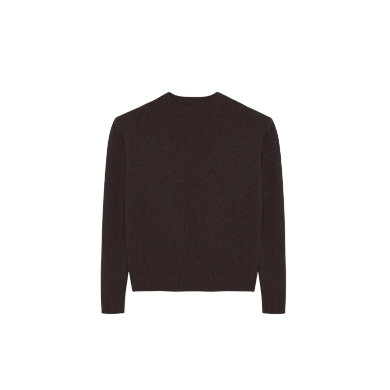 The Frankie Shop Rafaela Padded Knit Sweater - Dark Brown - Oversized Minimalist Knitwear in Beige - Shop at Luxury Shoes 