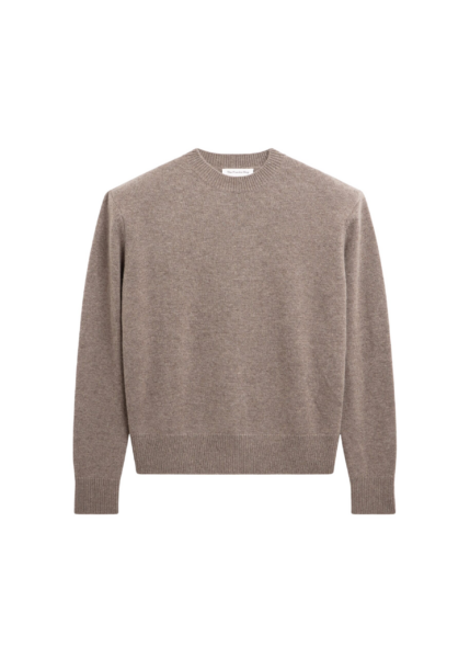 The Frankie Shop Rafaela Padded Knit Sweater - Dark Taupe - Oversized Minimalist Knitwear in Beige - Shop at Luxury Shoes 