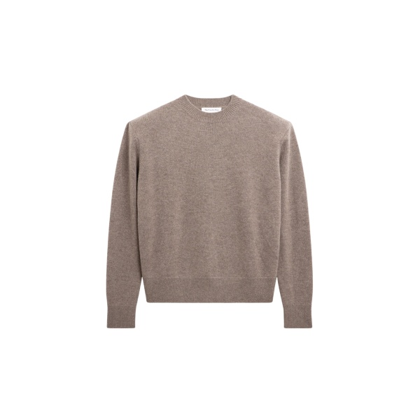 The Frankie Shop Rafaela Padded Knit Sweater - Dark Taupe - Oversized Minimalist Knitwear in Beige - Shop at Luxury Shoes 