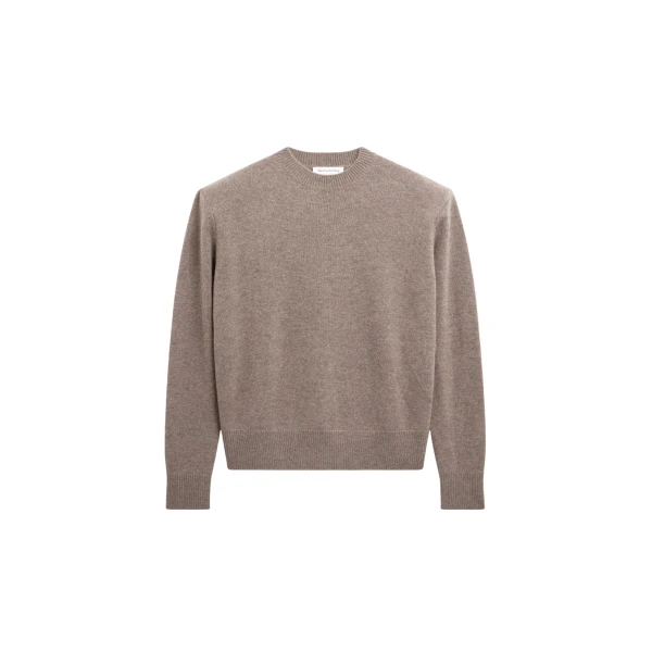 The Frankie Shop Rafaela Padded Knit Sweater - Dark Taupe - Oversized Minimalist Knitwear in Beige - Shop at Luxury Shoes 