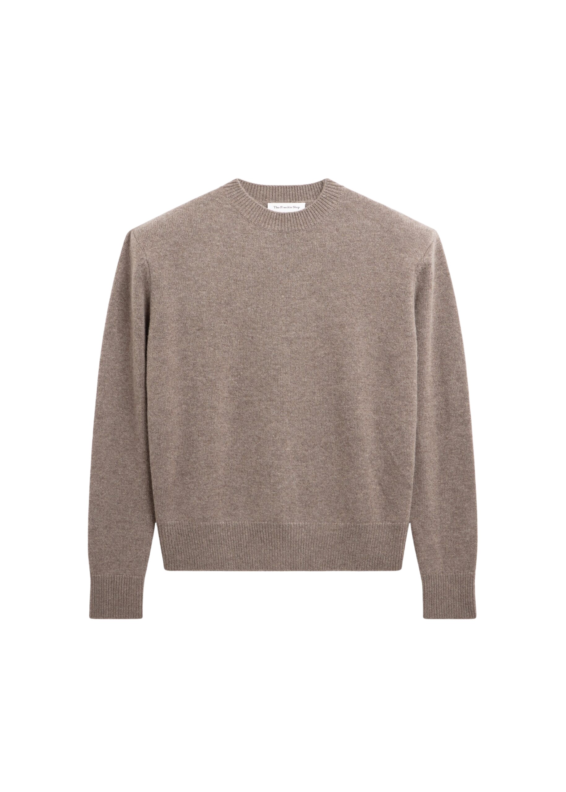 The Frankie Shop Rafaela Padded Knit Sweater - Dark Taupe - Oversized Minimalist Knitwear in Beige - Shop at Luxury Shoes 