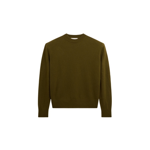 The Frankie Shop Rafaela Padded Knit Sweater - Olive - Oversized Minimalist Knitwear in Green - Shop at Luxury Shoes 