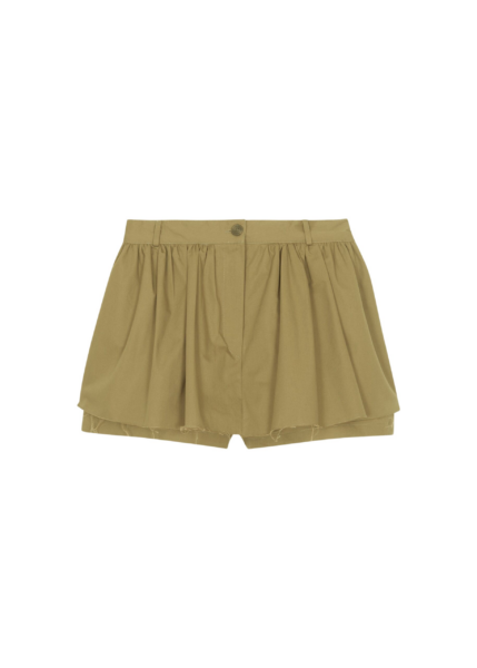 The Frankie Shop Raheny Mini Skort - Olive - Oversized Minimalist Skirts in Green - Shop at Luxury Shoes 