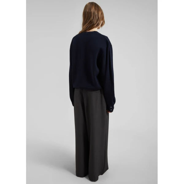The Frankie Shop Ramsen Pleated Wide Trousers - Charcoal - Oversized Minimalist Pants in Grey - Shop at Luxury Shoes 
