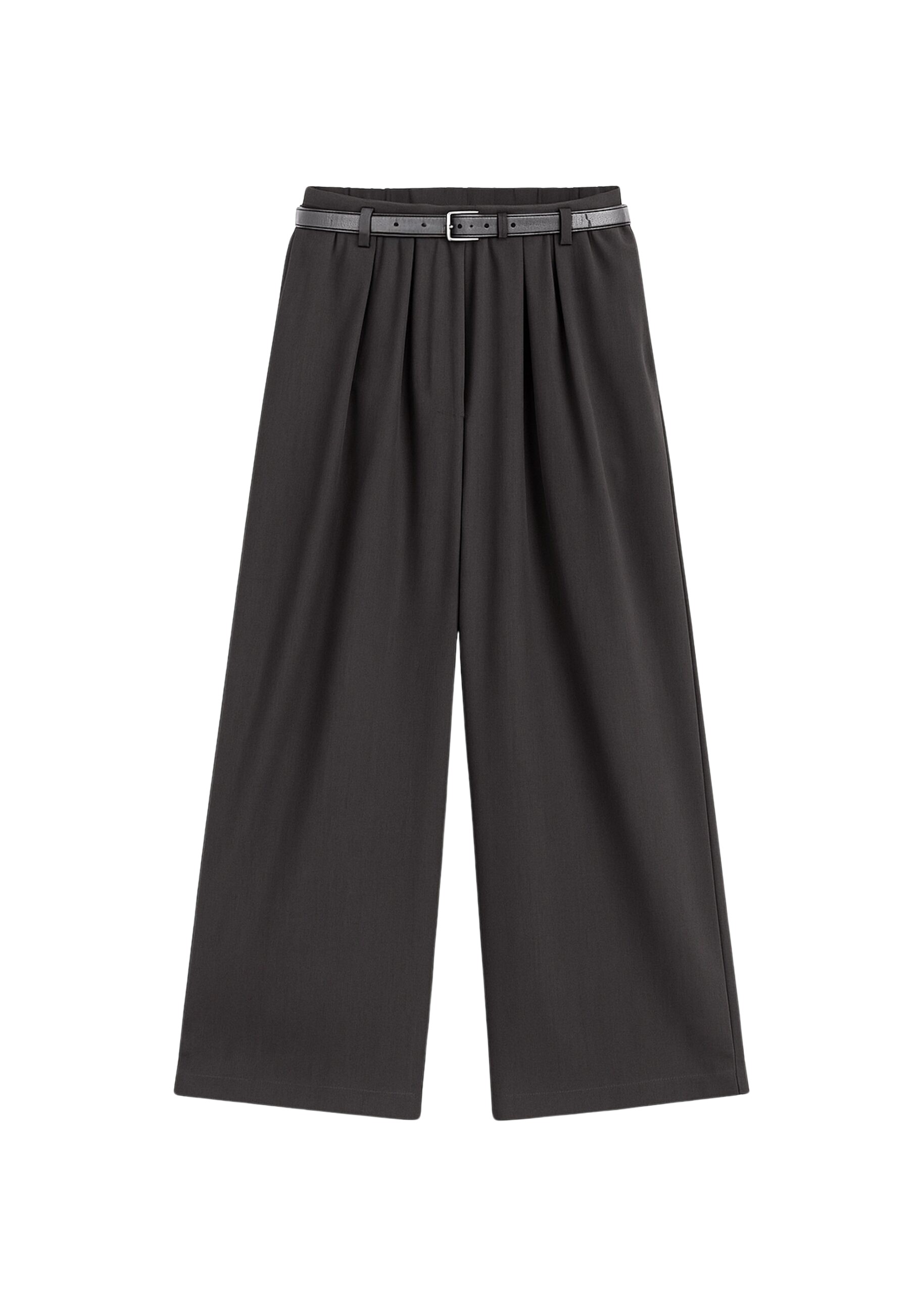 The Frankie Shop Ramsen Pleated Wide Trousers – Charcoal