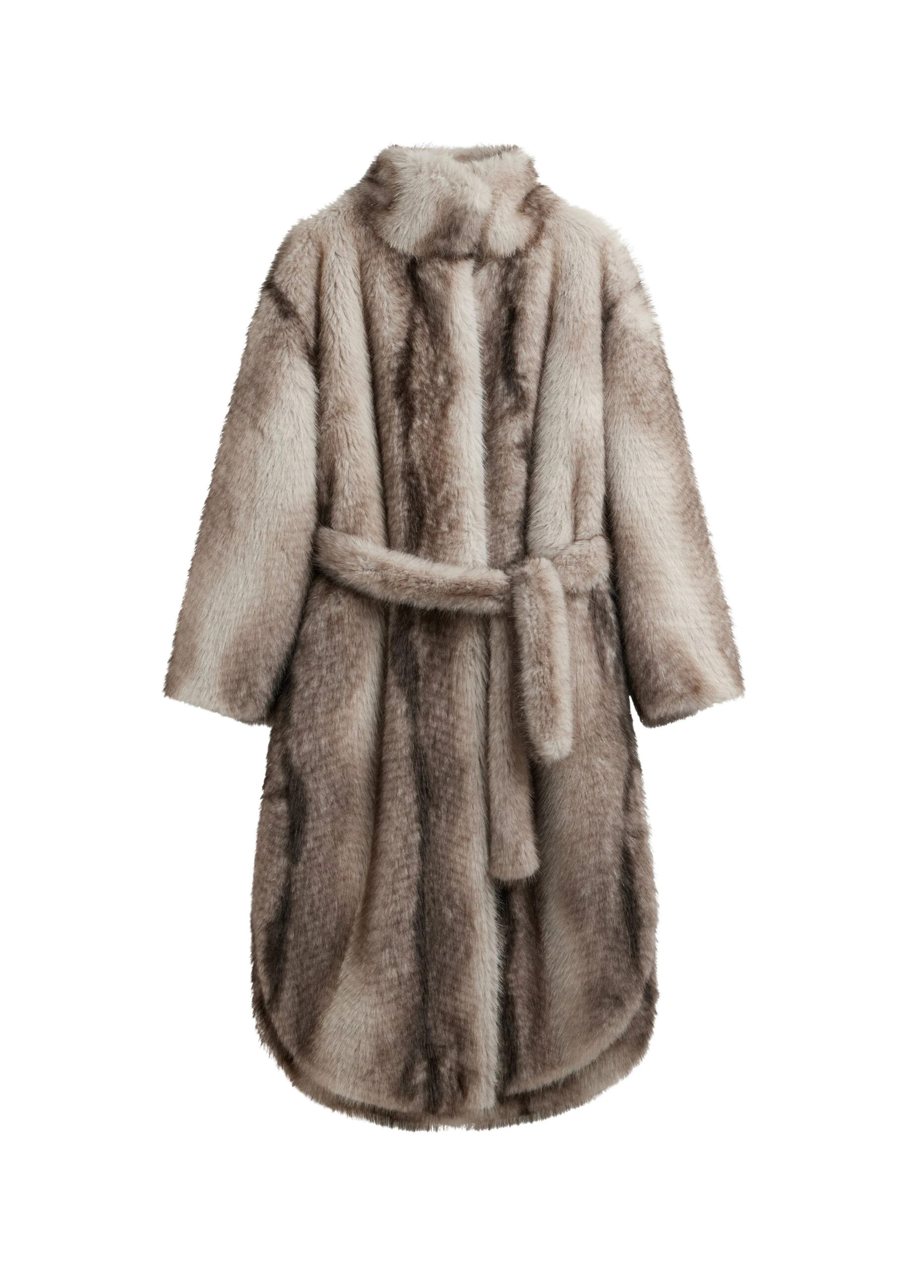 The Frankie Shop Ravello Faux Fur Robe Coat – Grey