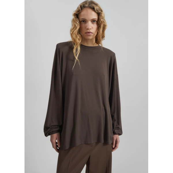 The Frankie Shop Ravvi Soft Padded Top – Brown, view 3