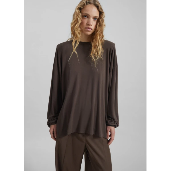 The Frankie Shop Ravvi Soft Padded Top – Brown, view 6