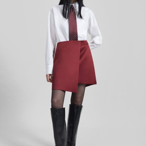 The Frankie Shop Raye Mini Skirt – Cabernet, view 2