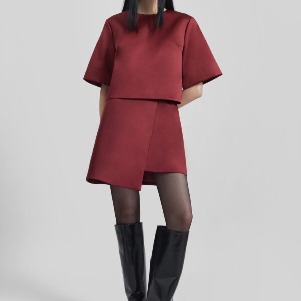 The Frankie Shop Raye Mini Skirt – Cabernet, view 5
