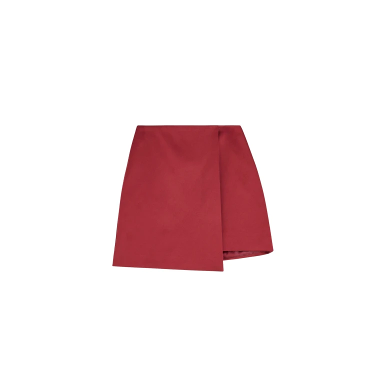 The Frankie Shop Raye Mini Skirt - Cabernet - Oversized Minimalist Skirts in Red - Shop at Luxury Shoes 