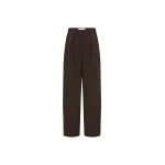 The Frankie Shop Relaxed Pleat Pants - Bark - Oversized Minimalist Pants in Beige - Shop at Luxury Shoes 