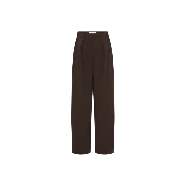 The Frankie Shop Relaxed Pleat Pants - Bark - Oversized Minimalist Pants in Beige - Shop at Luxury Shoes 