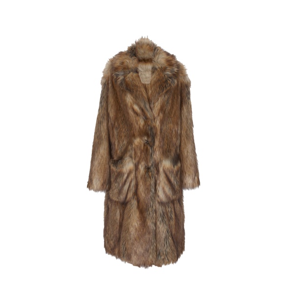 The Frankie Shop Rella Faux Fur Coat - Camel - Oversized Minimalist Coats in Beige - Shop at Luxury Shoes 