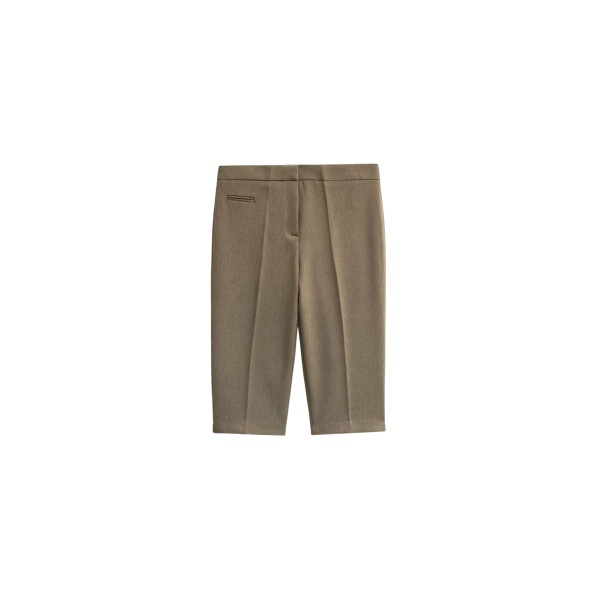 The Frankie Shop Reva Tailored Bermuda Shorts - Dark Taupe - Oversized Minimalist Shorts in Beige - Shop at Luxury Shoes 