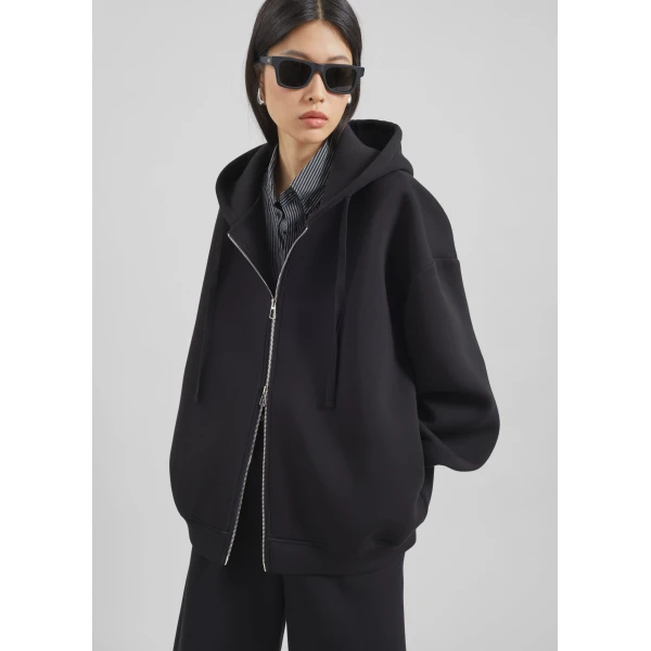The Frankie Shop Rian Oversized Hoodie - Black - Oversized Minimalist Hoodies in Black - Shop at Luxury Shoes 