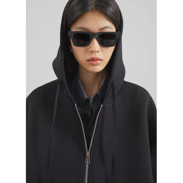The Frankie Shop Rian Oversized Hoodie - Black - Oversized Minimalist Hoodies in Black - Shop at Luxury Shoes 