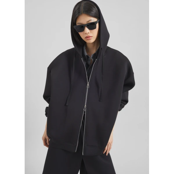 The Frankie Shop Rian Oversized Hoodie - Black - Oversized Minimalist Hoodies in Black - Shop at Luxury Shoes 
